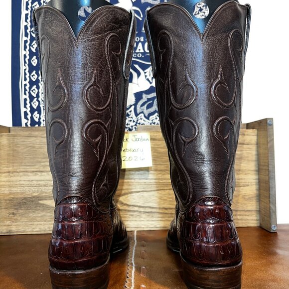 Custom Sienna Brown American Alligator Tail Cut Cowboy Boots in Men\'s size 11.5D main image 5